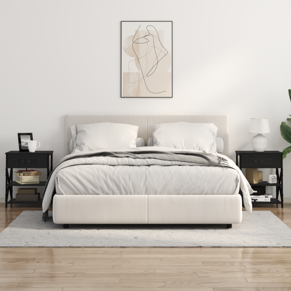 Armário Lateral com Estação de Carregamento Carvalho preto M 4