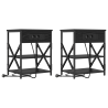 Cabinete de Noche con Estación de Carga 2 pcs Roble negro 2
