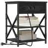 Cabinete de Noche con Estación de Carga 2 pcs Roble negro 3