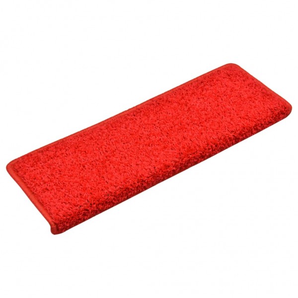 Alfombras de peldaños de escalera 15 uds rojo 65x21x4 cm M 2