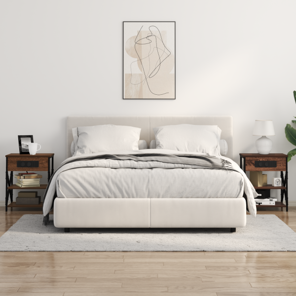 Cabinete de Noche con Estación de Carga Marrón roble M 4