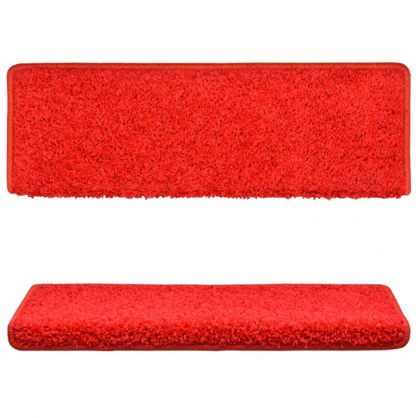 Alfombras de peldaños de escalera 15 uds rojo 65x21x4 cm M 4