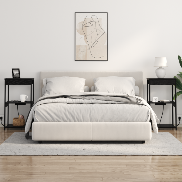 Armário Lateral com Estação de Carregamento Carvalho preto M 4