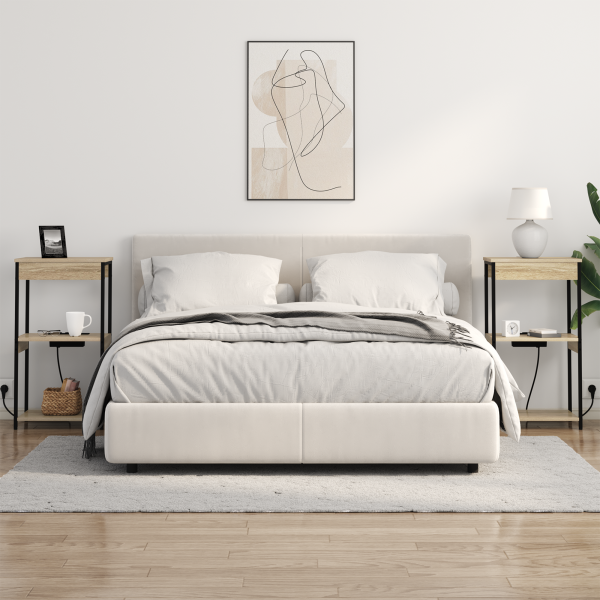 Armário Lateral com Estação de Carregamento Carvalho sonoma M 4