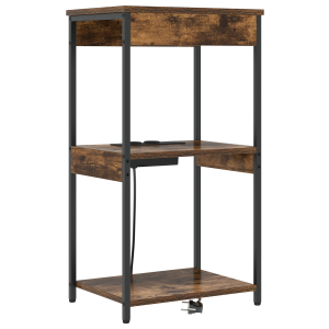 Cabinete de Noche con Estación de Carga Roble ahumado H