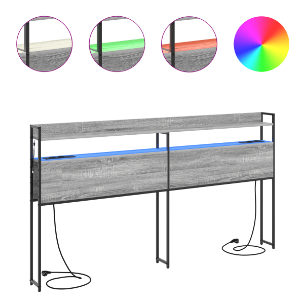 Cabecera de almacenamiento Gris sonoma 200 cm M 4