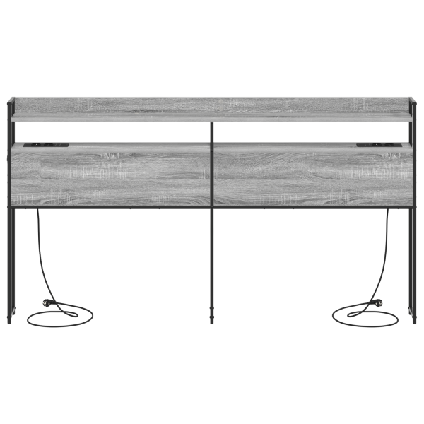 Cabeceira de armazenamento Sonoma cinzento 200 cm M 5