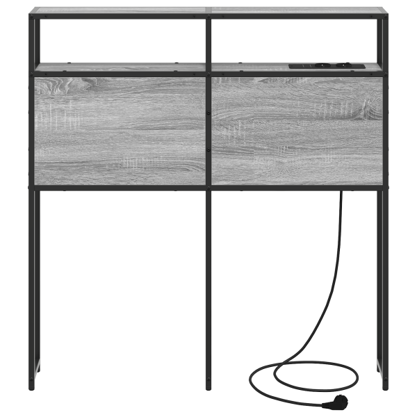 Cabecera de almacenamiento con cabecera con almacenamiento Gris sonoma 80 cm M 4