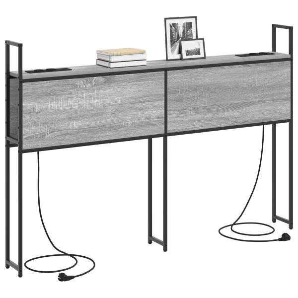 Cabecera de almacenamiento con cabecera Gris sonoma 140 cm M 3