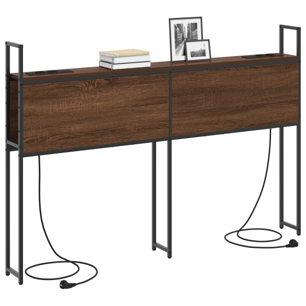 Cabecera de almacenamiento con cabecera Marrón roble 140 cm M 3