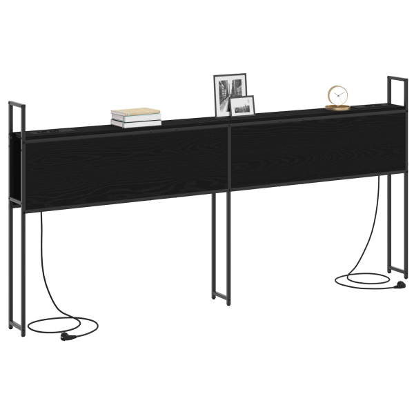 Cabeceira de armazenamento com cabeceira Carvalho preto 180 cm M 3