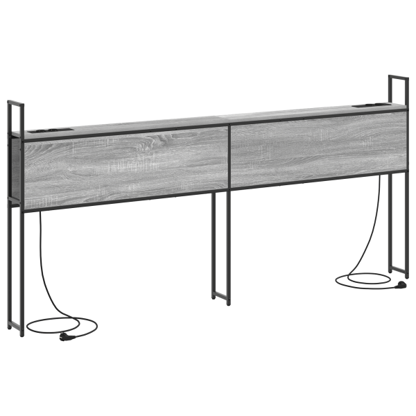 Cabeceira de armazenamento com cabeceira Sonoma cinzento 180 cm M 2