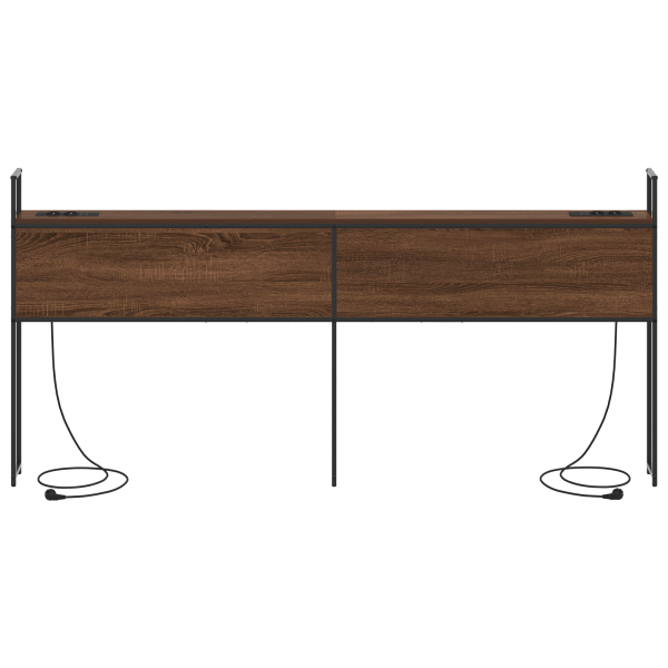 Cabecera de almacenamiento con cabecera Marrón roble 180 cm M 4