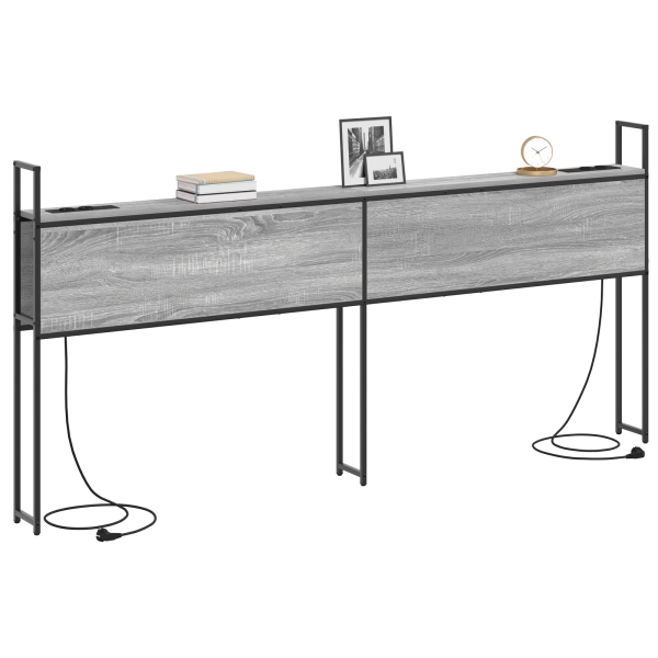 Cabecera de almacenamiento con cabecera Gris sonoma 200 cm M 3