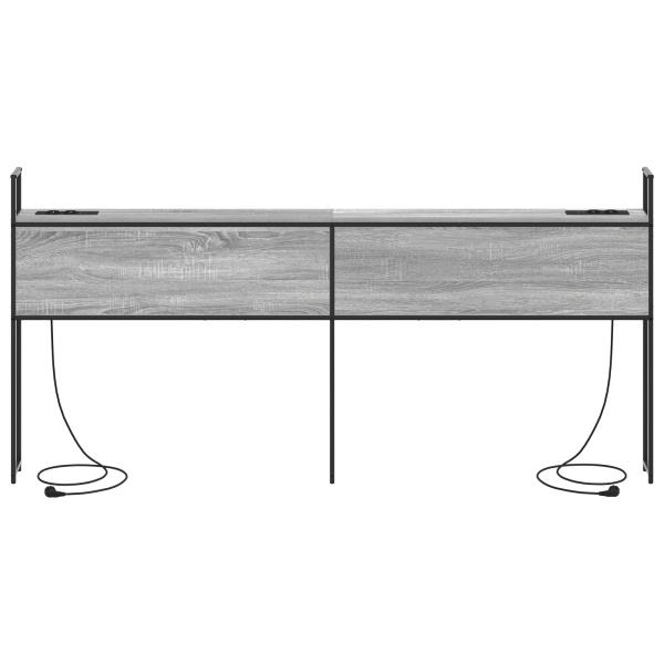 Cabecera de almacenamiento con cabecera Gris sonoma 200 cm M 4