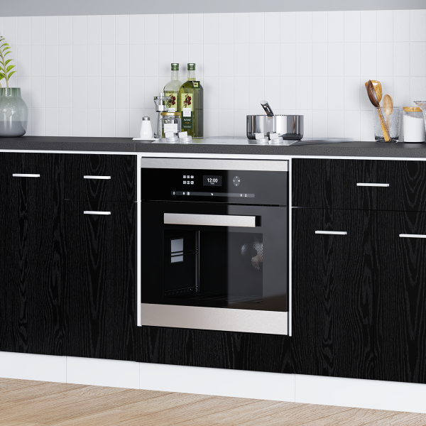 Mueble de horno Roble negro 60 x 46 x 81.5 cm D