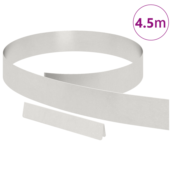 Borde de césped para jardín Plateado 450 x 10 cm M 3