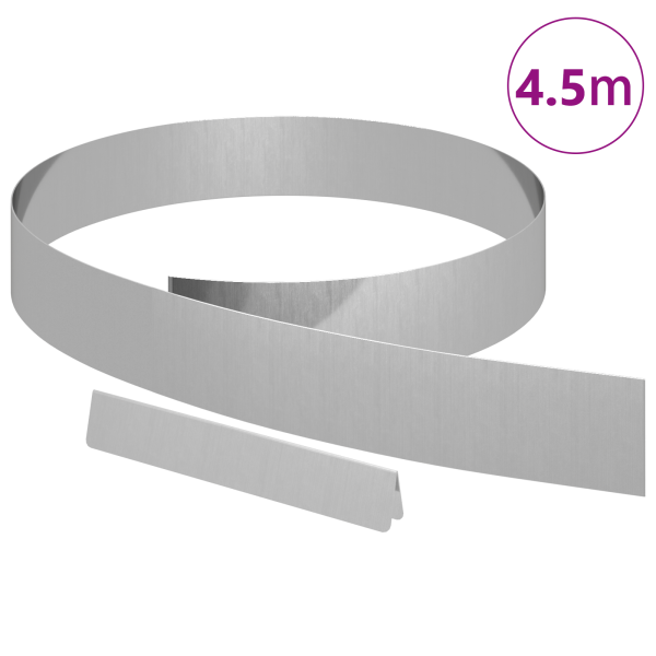 Acabamento de Jardim Prateado 450 x 10 cm Aço galvanizado M 3