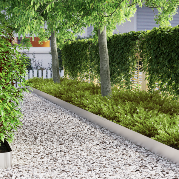 Borde de césped para jardín Plateado 450 x 15 cm M 4