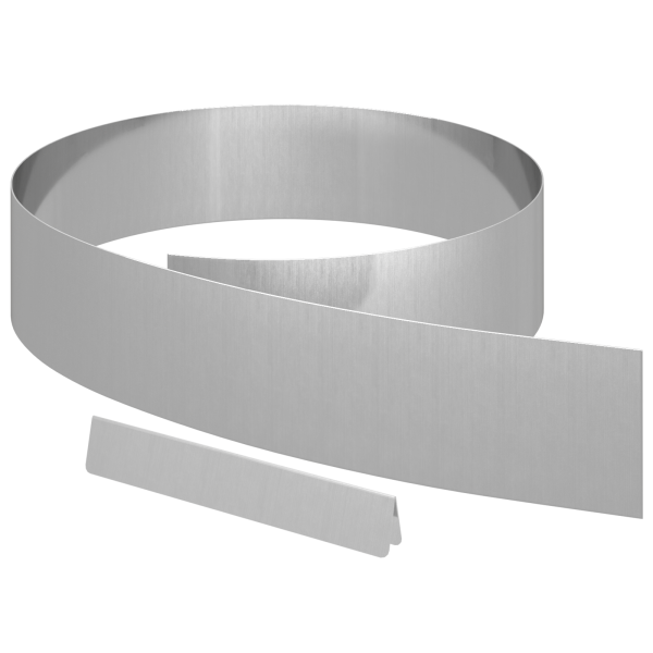 Acabamento de Jardim 4 pcs Prateado 450 x 15 cm Aço galvanizado M 2