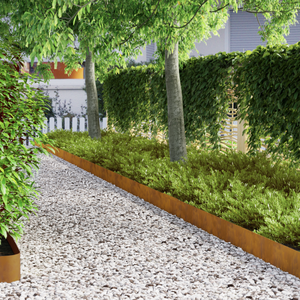 Acabamento de Jardim Ferro Enferrujado 450 x 15 cm Aço corten M 4