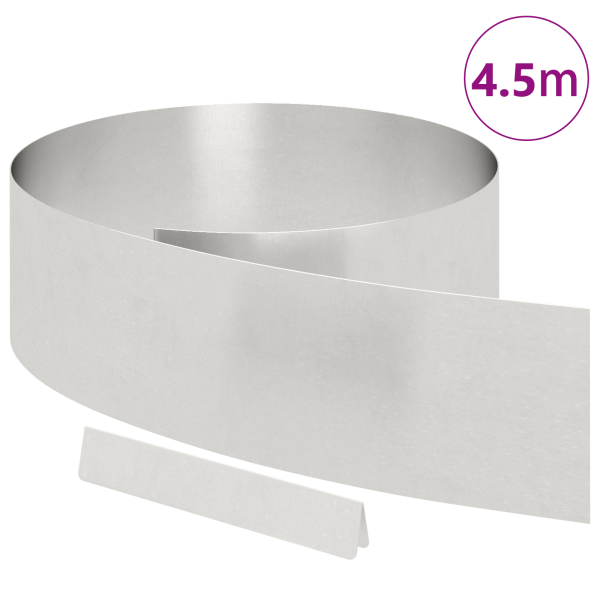 Borde de césped para jardín Plateado 450 x 20 cm M 3