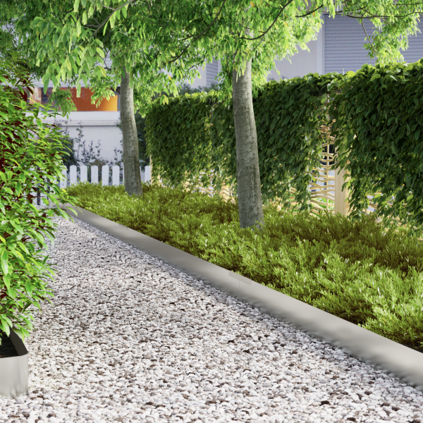 Acabamento de Jardim Prateado 450 x 20 cm Aço galvanizado M 4