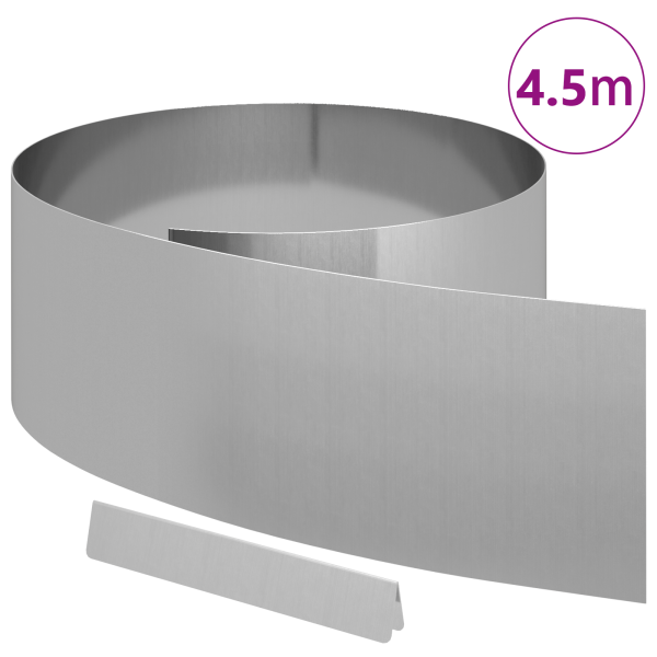 Acabamento de Jardim Prateado 450 x 25 cm Aço galvanizado M 3