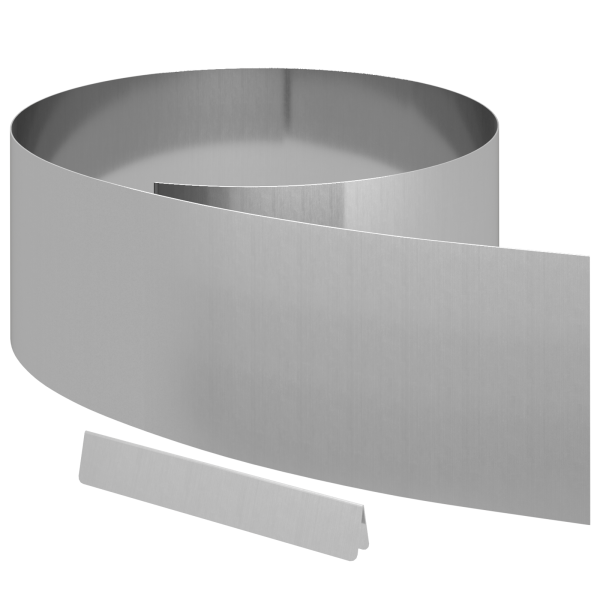 Acabamento de Jardim 4 pcs Prateado 450 x 25 cm Aço galvanizado M 2