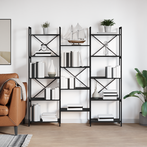 Estante de libros Roble negro 156 x 25 x 167.5 cm D