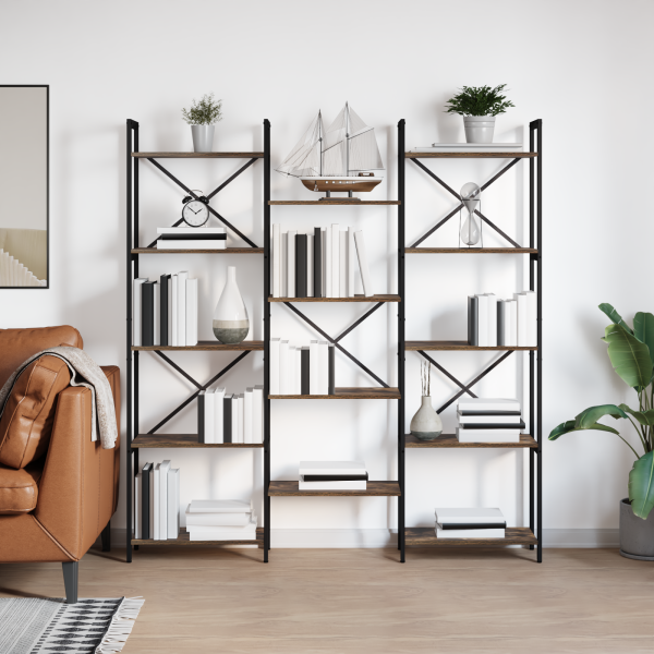 Estante de libros Roble ahumado 156 x 25 x 167.5 cm D