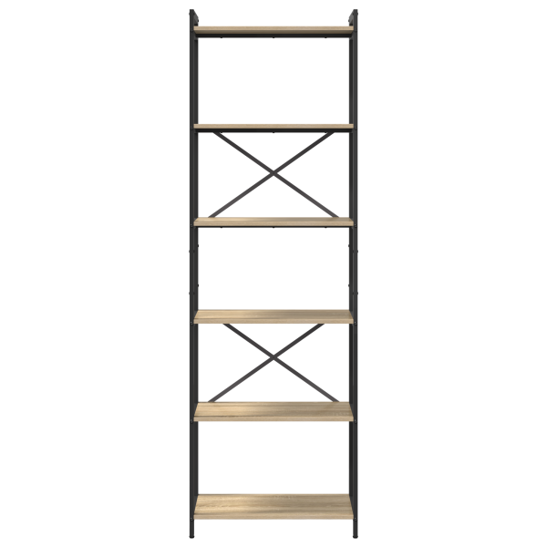 Estantería Roble Sonoma 60 x 30 x 188 cm MDF y Acero M 5