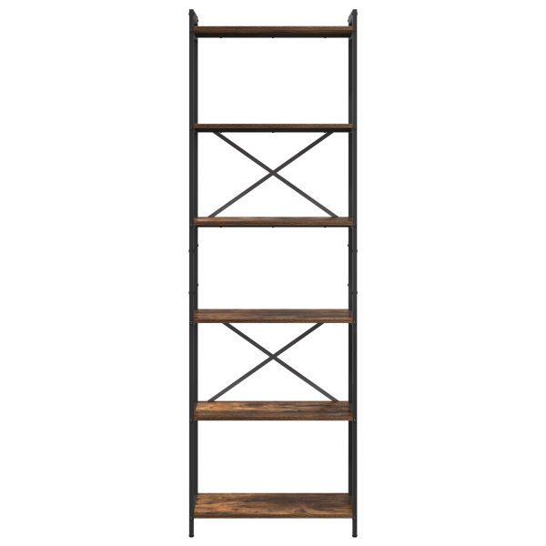 Estante Carvalho fumado 60 x 30 x 188 cm MDF e Aço M 5