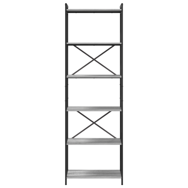 Estante Sonoma cinzento 60 x 30 x 188 cm Madeira e aço M 5