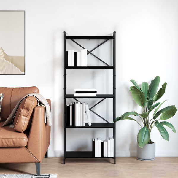 Estantería Roble negro 60 x 30 x 153 cm Madera contrachapada M 4