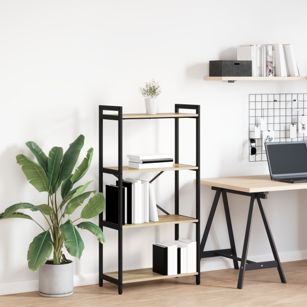 Estantería Roble Sonoma 60 x 30 x 118 cm MDF y Acero D