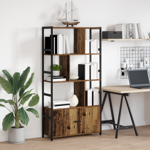 Estante de libros Madera envejecida 80 x 30 x 155.5 cm M 4