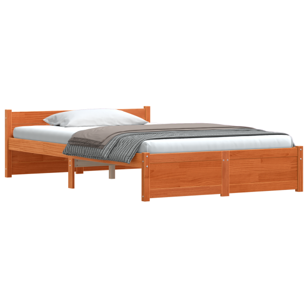 Estructura de cama con cabecera Marrón cera 120 x 190 cm M 3
