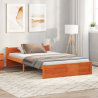 Estrutura da Cama com cabeceira Castanho-mel 120 x 200 cm 1