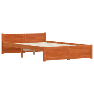 Estrutura da Cama com cabeceira Castanho-mel 120 x 200 cm H