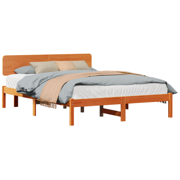 Estructura de cama Marrón cera 206.5 x 165.5 x 74 cm M 3