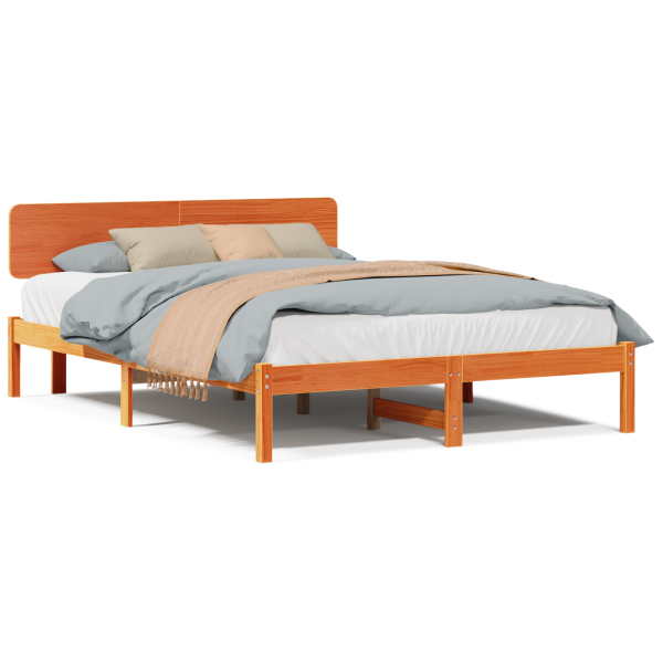 Estrutura da Cama Castanho-mel 206.5 x 165.5 x 74 cm M 4