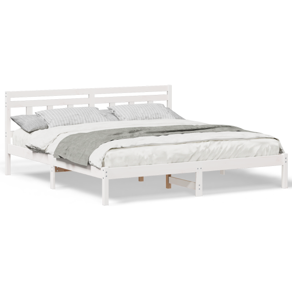 Estrutura da Cama Branco 180 x 200 cm Madeira de pinho maciça M 4