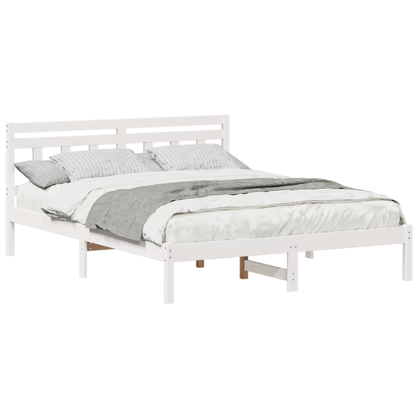Estrutura da Cama Branco 160 x 200 cm Madeira de pinho maciça M 3
