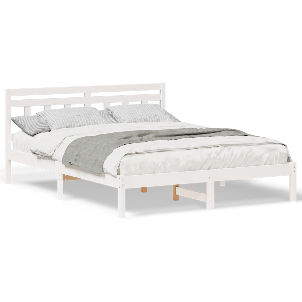 Estrutura da Cama Branco 160 x 200 cm Madeira de pinho maciça M 4