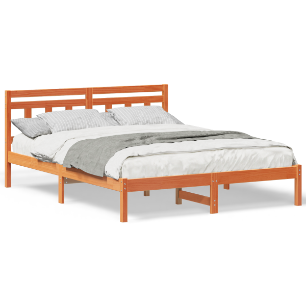 Estrutura da Cama Castanho 140 x 200 cm Madeira de Pinheiro M 4