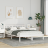 Estrutura da Cama Branco 120 x 190 cm Madeira de Pinheiro 1