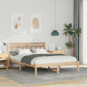 Estrutura da Cama Castanho 140 x 190 cm Madeira de pinho maciça 1