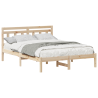 Estrutura da Cama Castanho 140 x 190 cm Madeira de pinho maciça 3