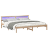 Estrutura da Cama com luzes de tira LED com cabeceira Castanho 180 x 200 cm 3